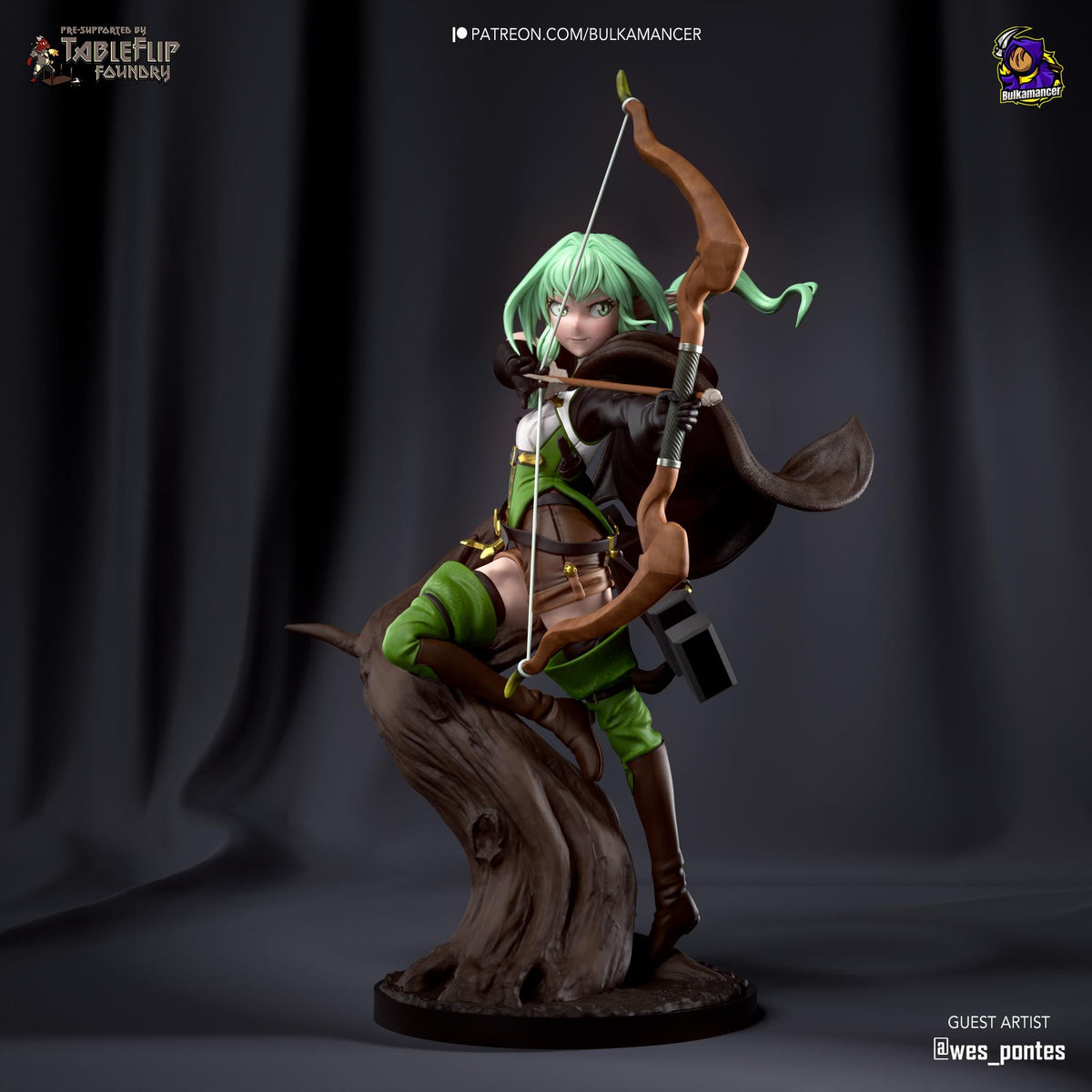 High Elf Archer Figure - Goblin Slayer - resin tabletop miniature alternate angle