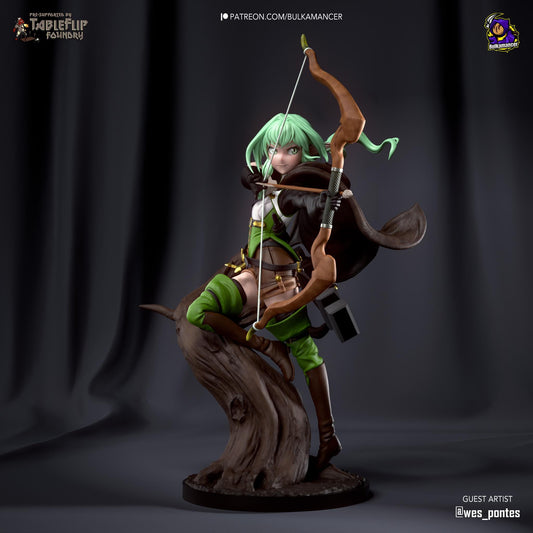 High Elf Archer Figure - Goblin Slayer - resin tabletop miniature alternate angle
