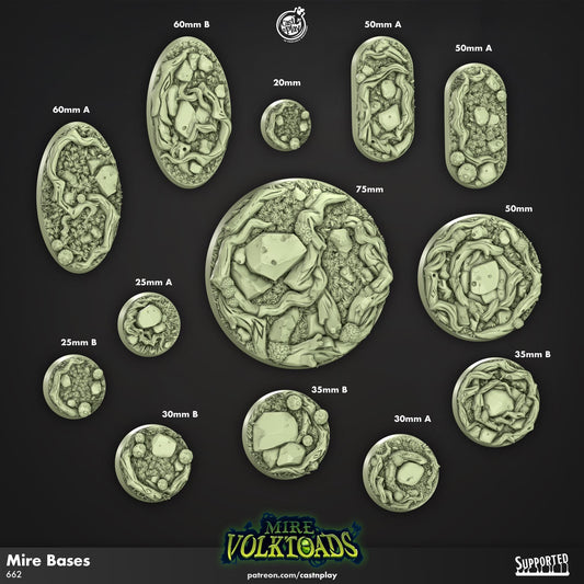 Mire Volktoads Bases Set - resin tabletop miniature front view