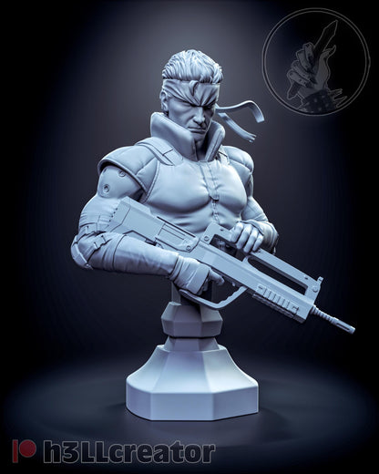 Solid Snake Metal Gear Solid Bust - resin tabletop miniature front view