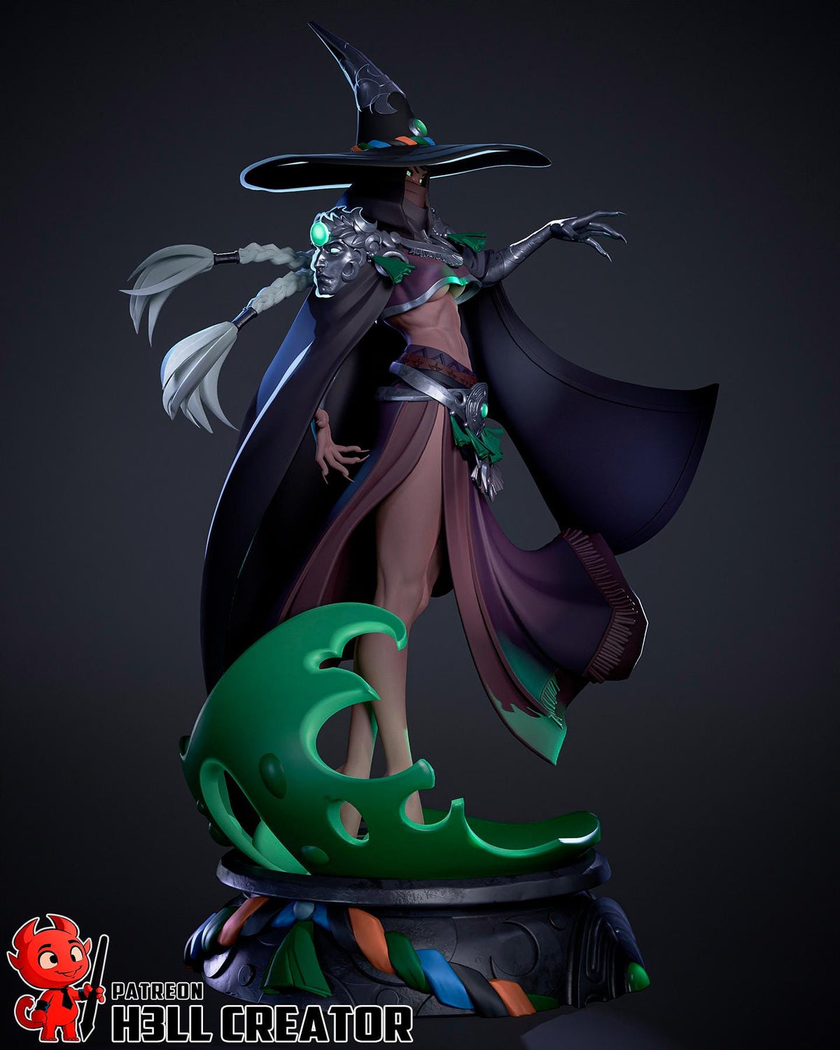 Hecate 2 Figure - Hades - 3D printed miniature detail view