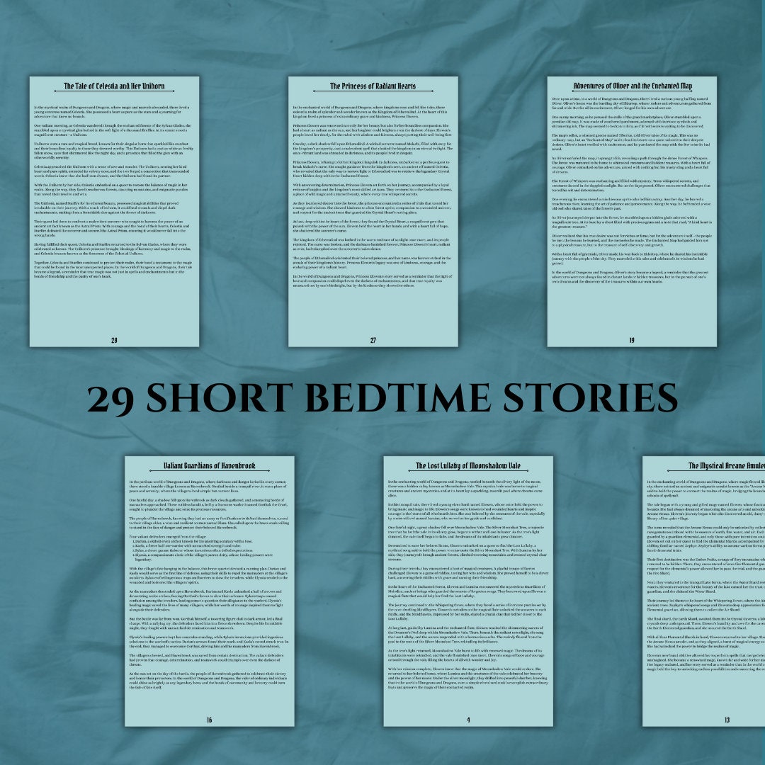 Bedtime Stories Tales from the Enchanted Realm - printable tabletop RPG resource preview