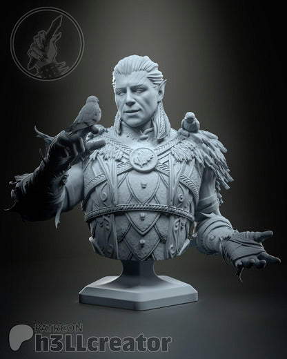 Halsin Bust - Baldur's Gate 3 - resin tabletop miniature front view