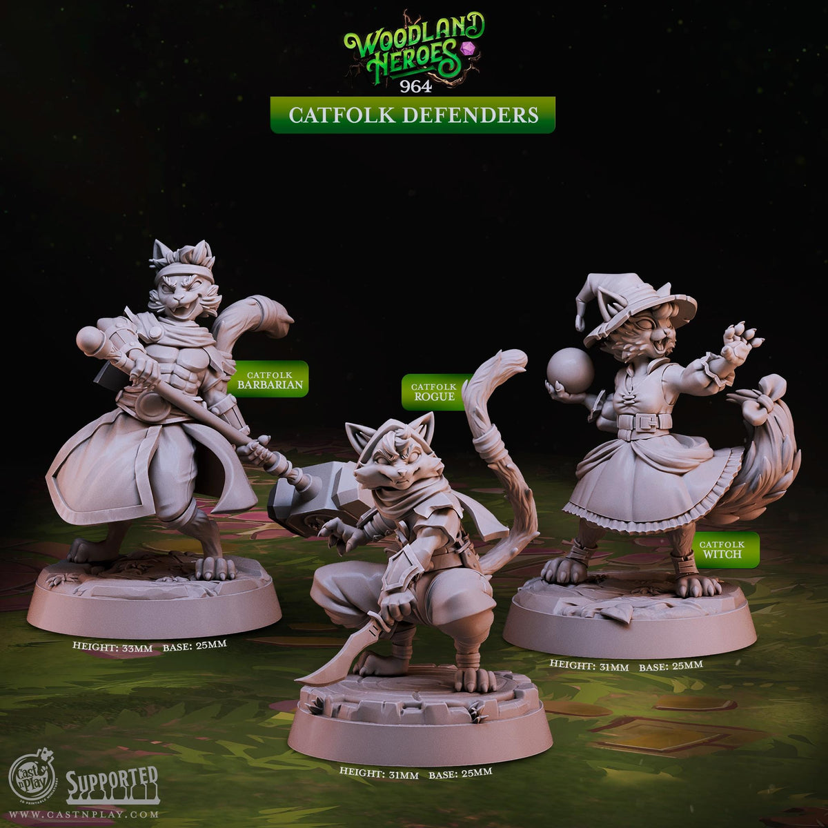 Tabaxi Rogue Miniature - resin tabletop miniature alternate angle