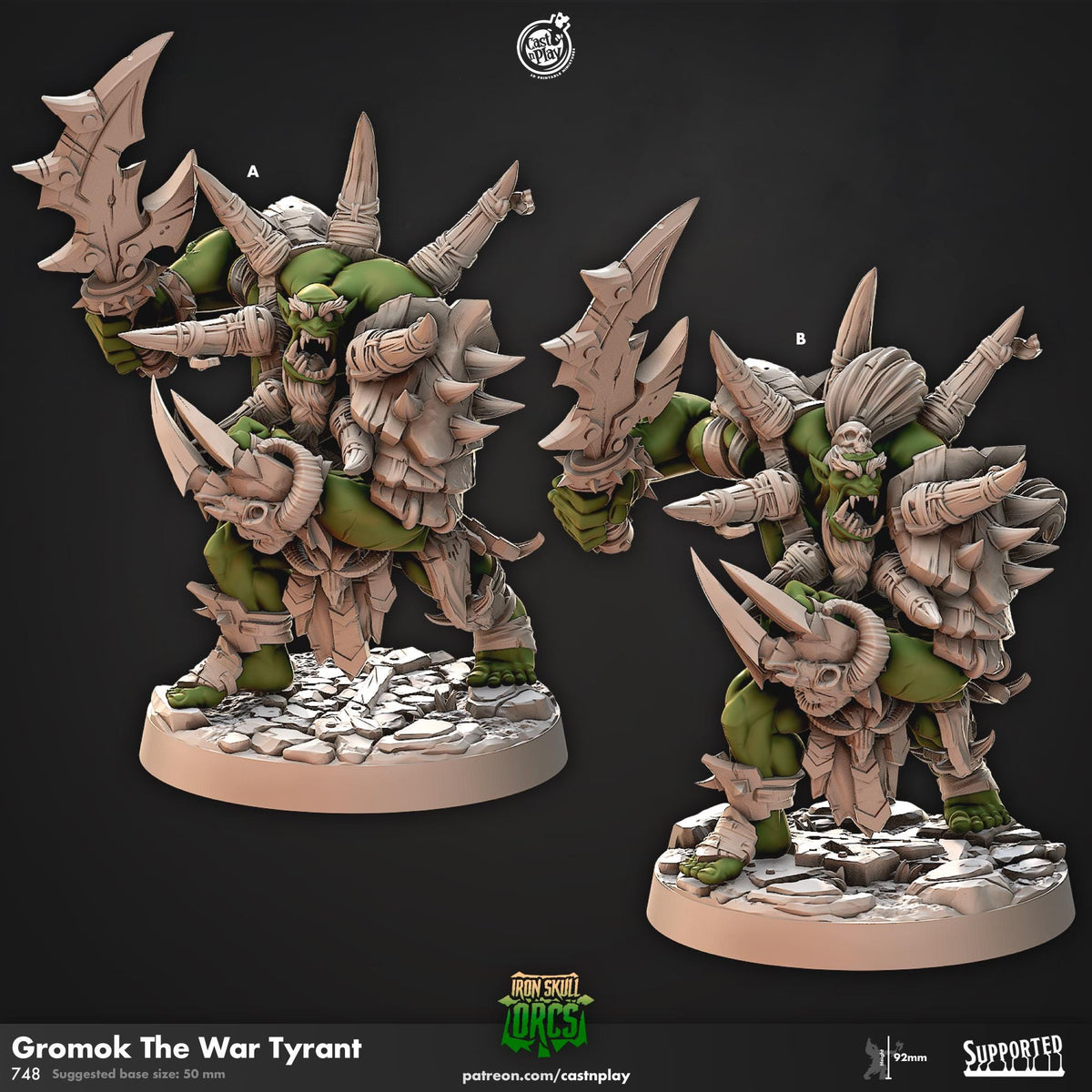 Orc Warchief Miniature - resin tabletop miniature front view