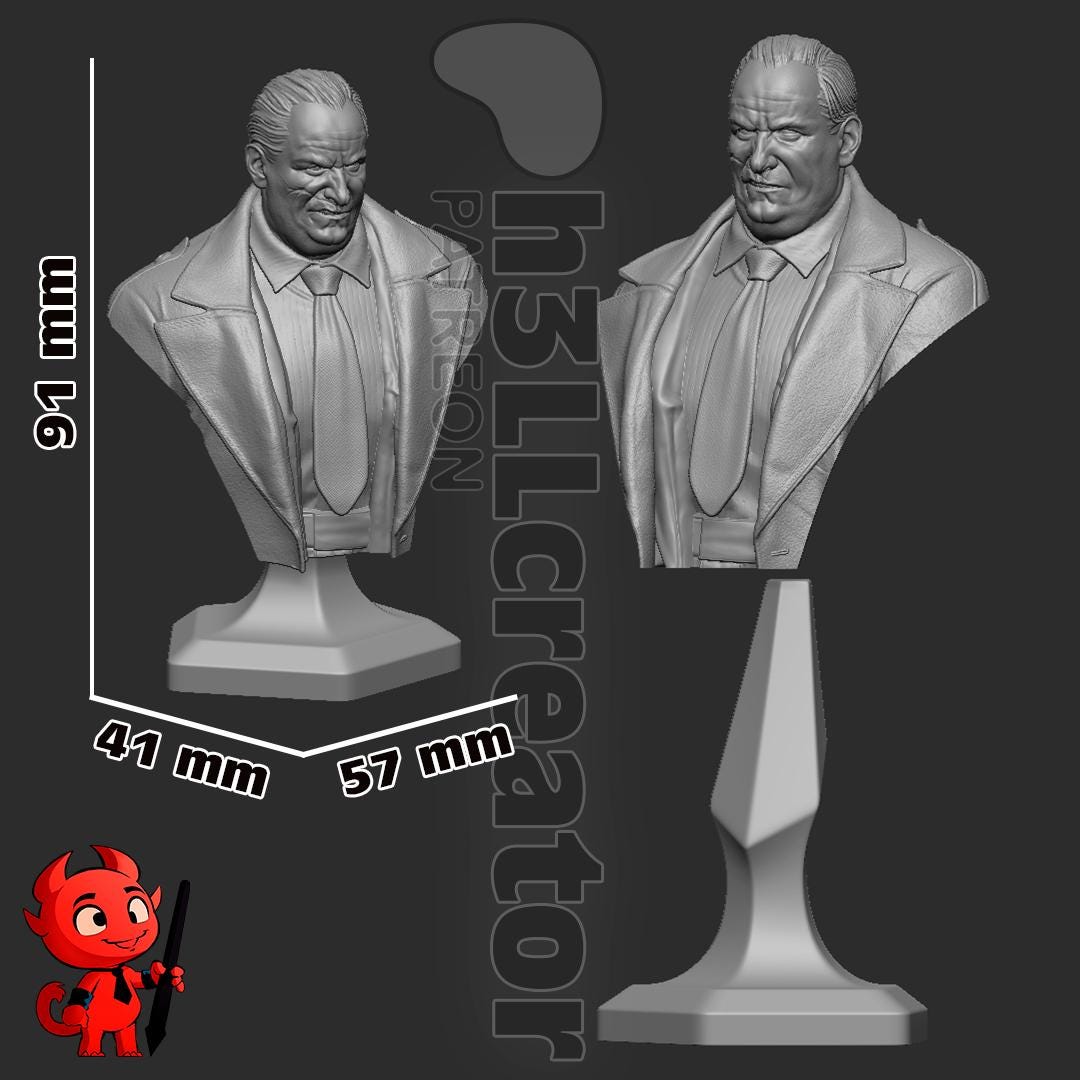 Oswald "Oz" Cobb Batman The Penguin Bust - paintable tabletop miniature product view