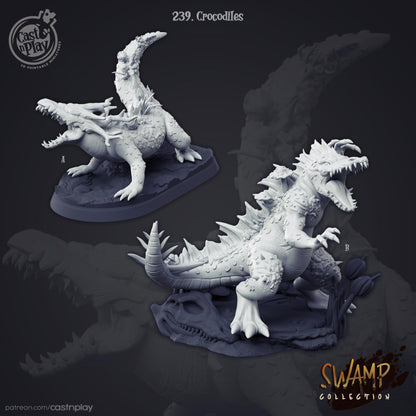 Crocodile Miniature - resin tabletop miniature alternate angle