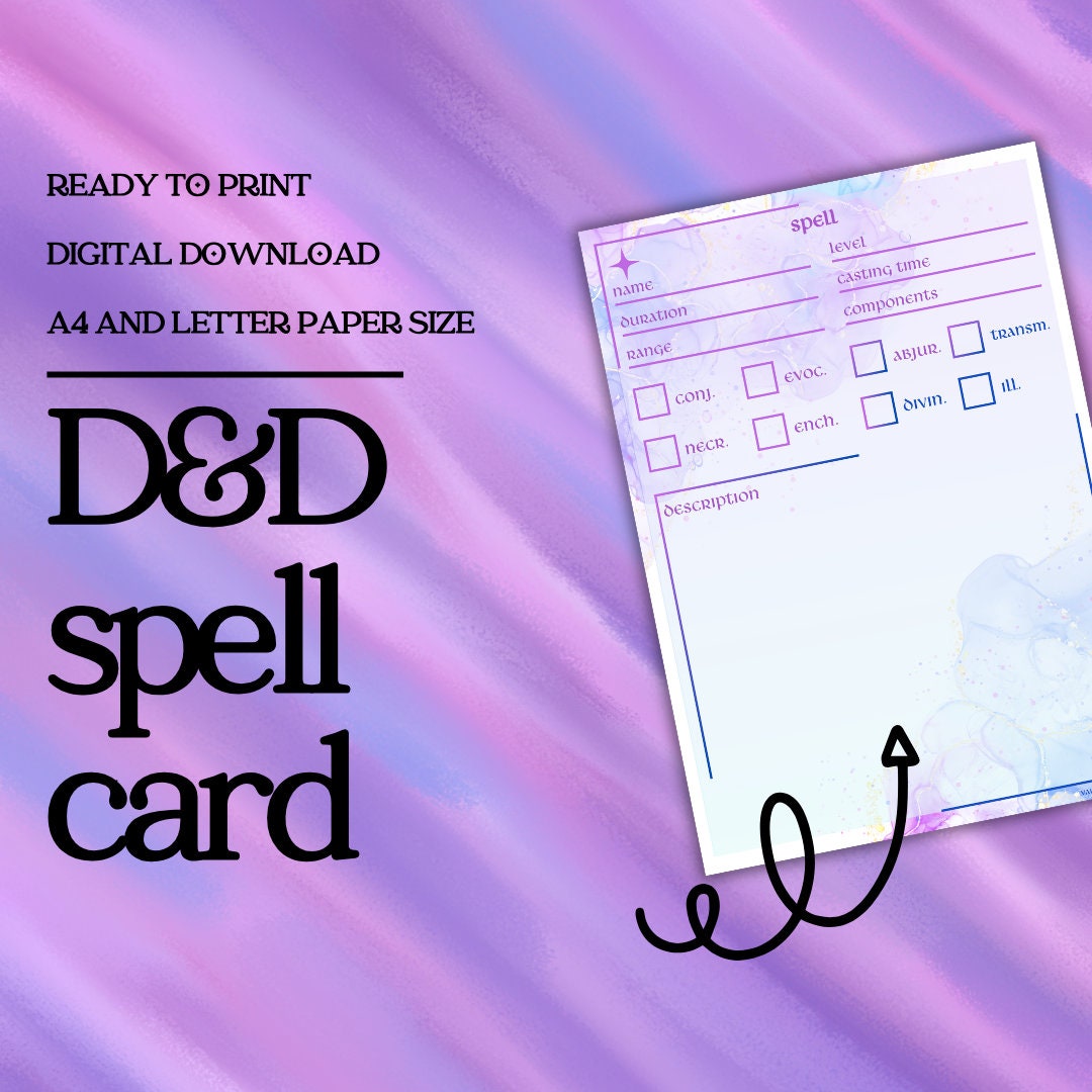 Spell Card - digital download preview