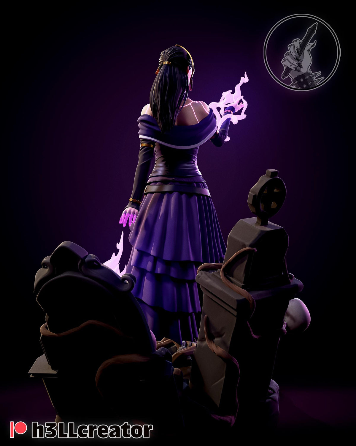 Liliana Vess Figure - resin tabletop miniature alternate angle