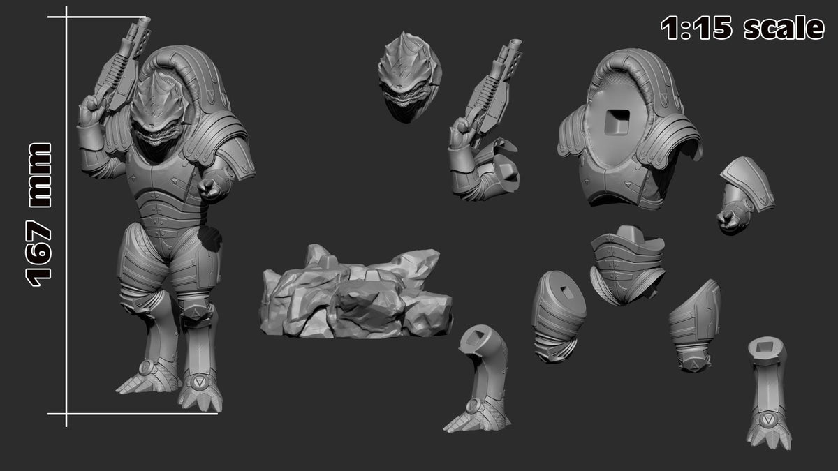 Wrex Figure - Mass Effect - resin miniature view 5
