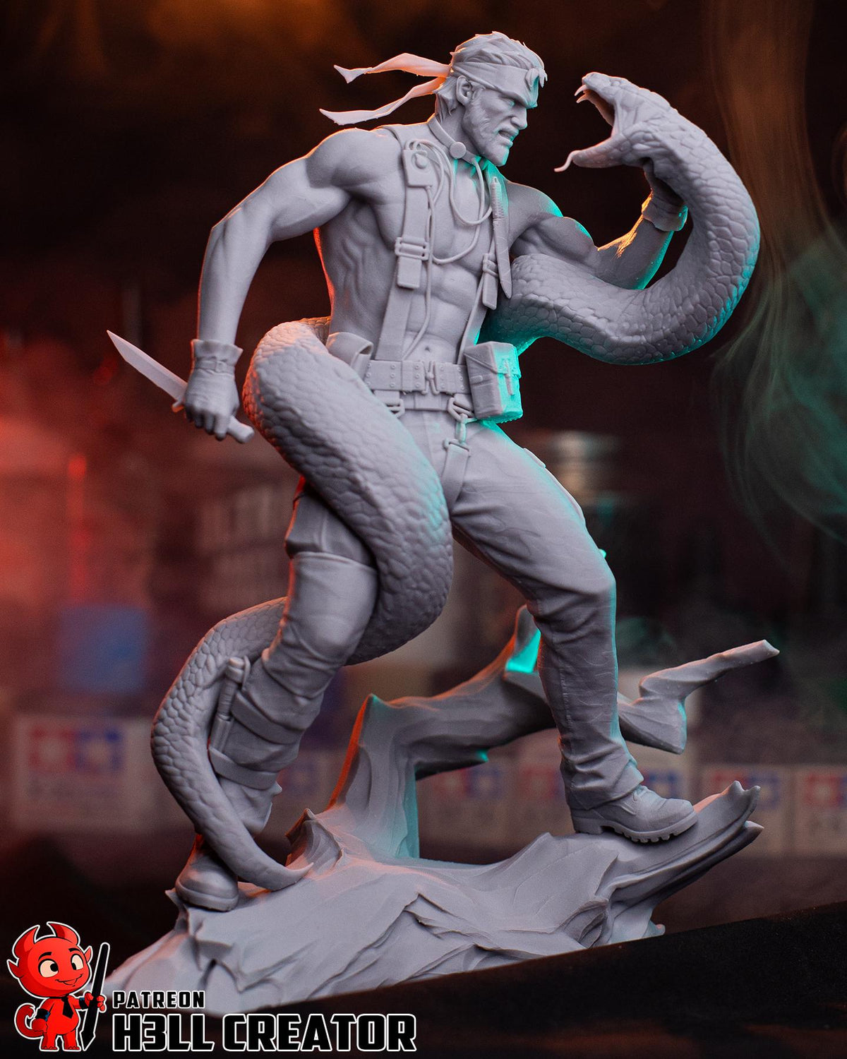 Big Boss Metal Gear Solid Snake Figure - resin tabletop miniature alternate angle
