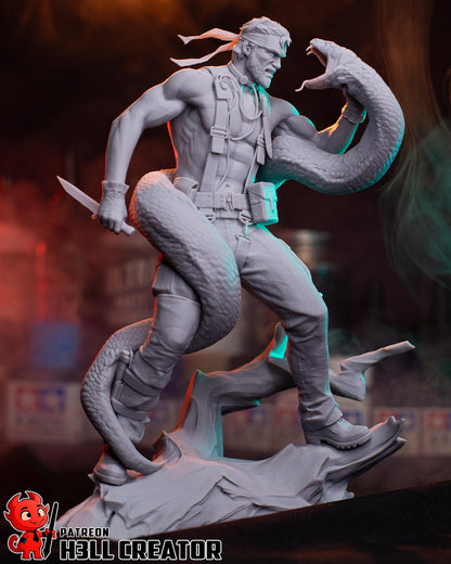Big Boss Metal Gear Solid Snake Figure - resin tabletop miniature alternate angle