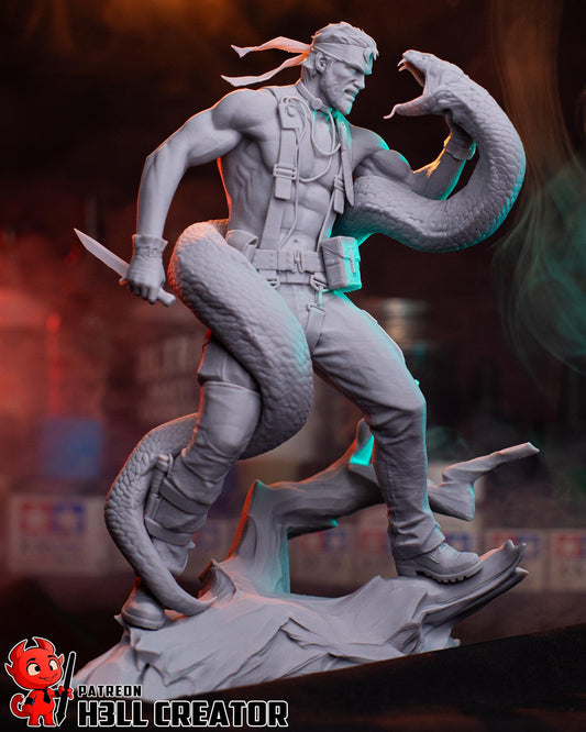 Big Boss Metal Gear Solid Snake Figure - resin tabletop miniature alternate angle