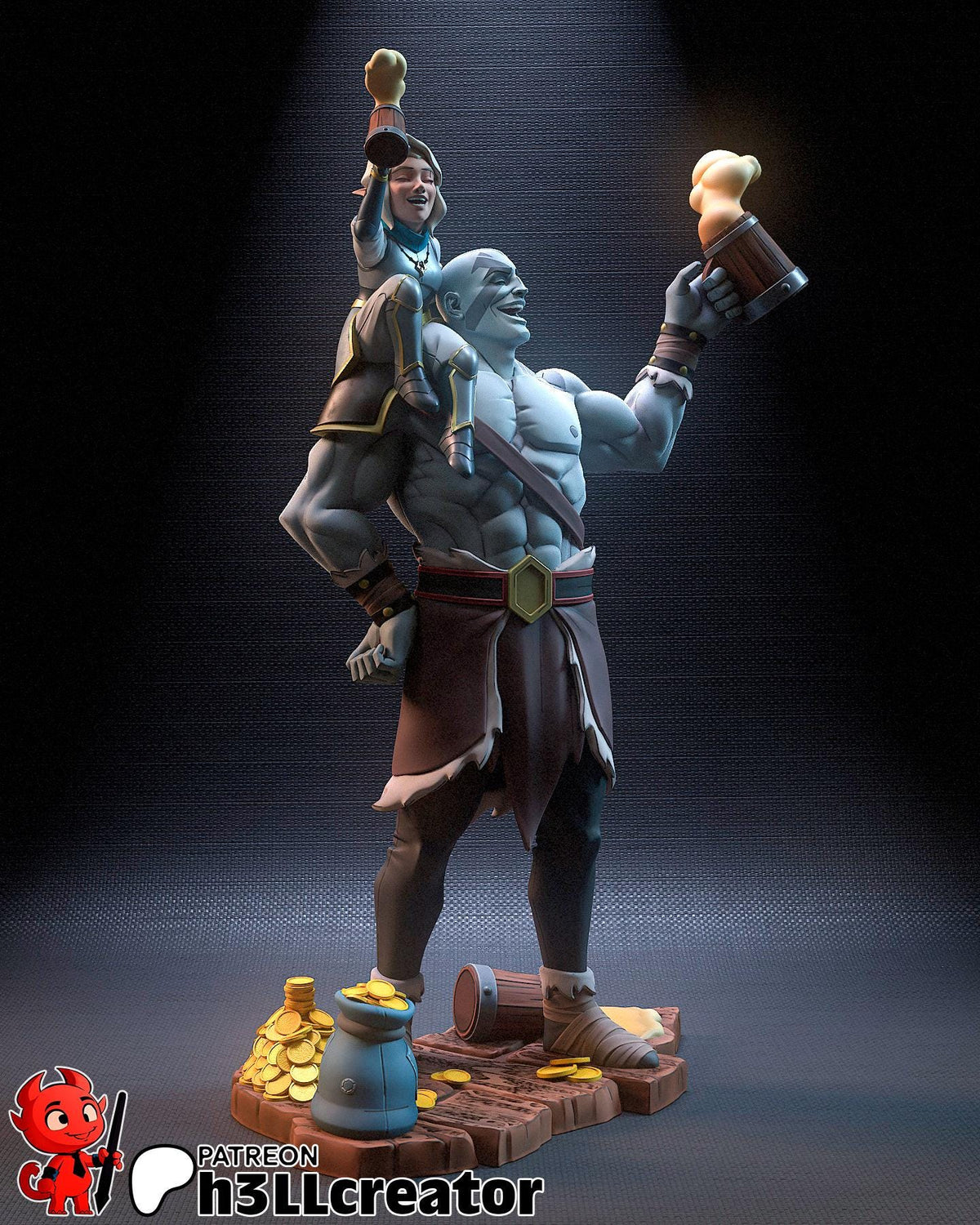Grog and Pike The Legend of Vox Machina Figure - resin tabletop miniature alternate angle