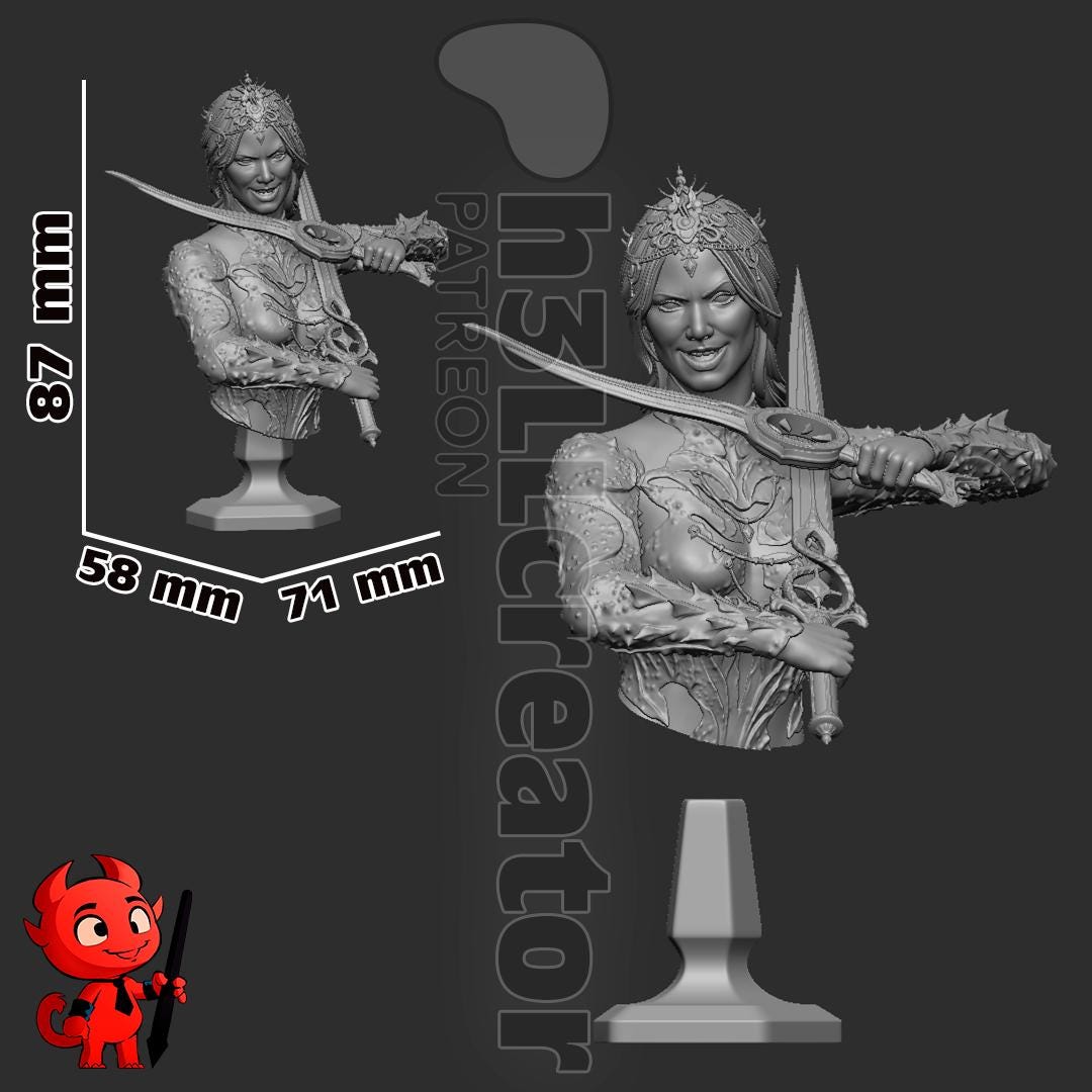 Orin Bust - Baldur's Gate 3 - paintable tabletop miniature product view