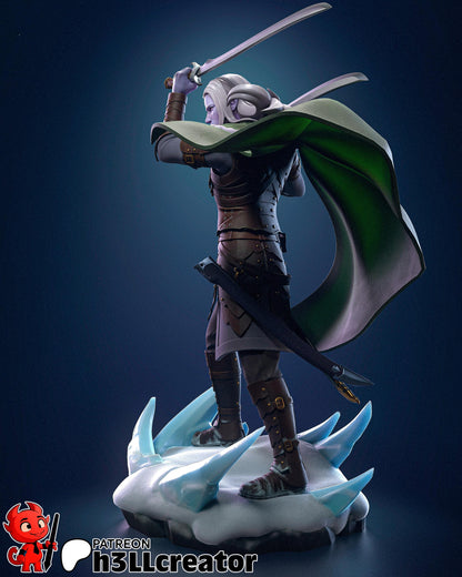 Drizzt Do'Urden Figure - 3D printed miniature detail view