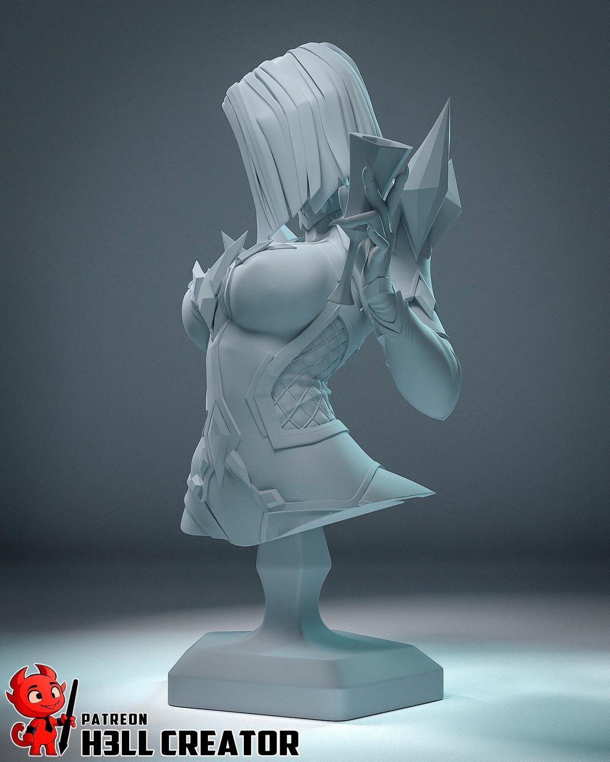 Emma Frost Bust - Marvel Rivals - resin tabletop miniature alternate angle