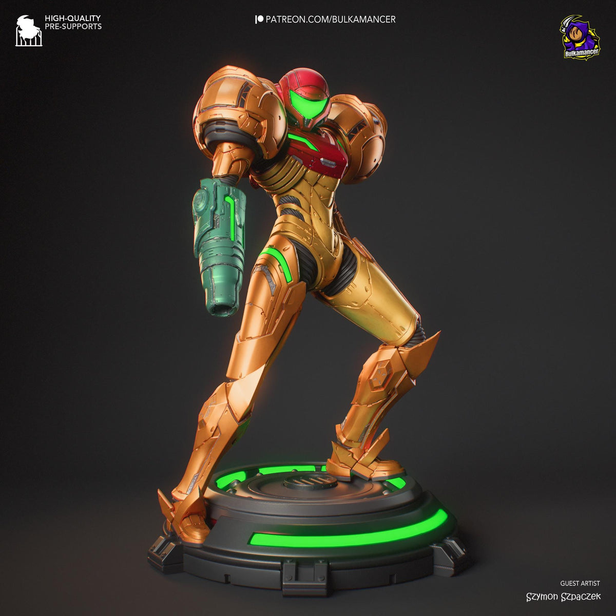 Samus Aran Figure - Metroid - resin tabletop miniature front view