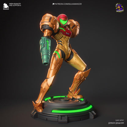 Samus Aran Figure - Metroid - resin tabletop miniature front view