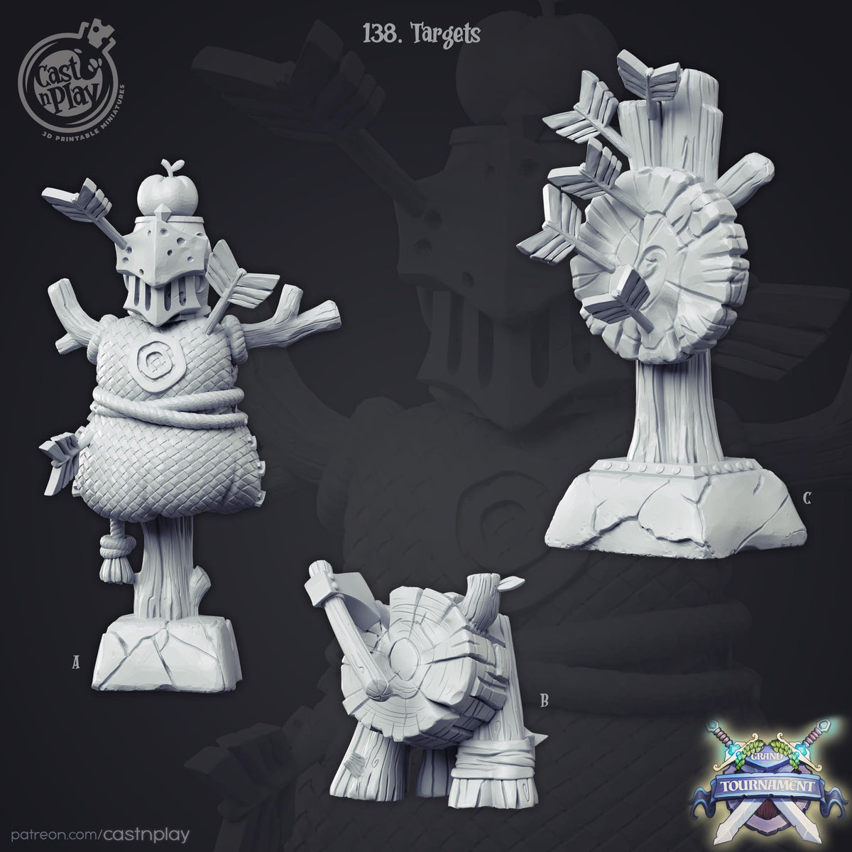 Target Dummy Scatter Terrain - resin tabletop miniature front view
