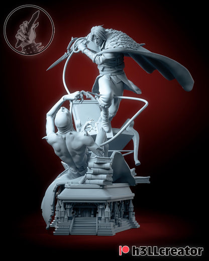 Trevor Belmont Castlevania Figure - 3D printed miniature detail view