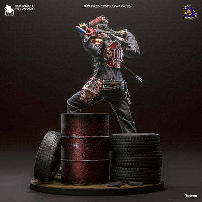 Survivor Rust Figure - 3D printed miniature detail view