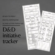 Fillable Initiative Tracker Cards - digital download preview