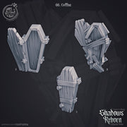 Coffin Scatter Terrain - resin tabletop miniature front view