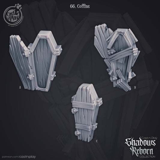 Coffin Scatter Terrain - resin tabletop miniature front view