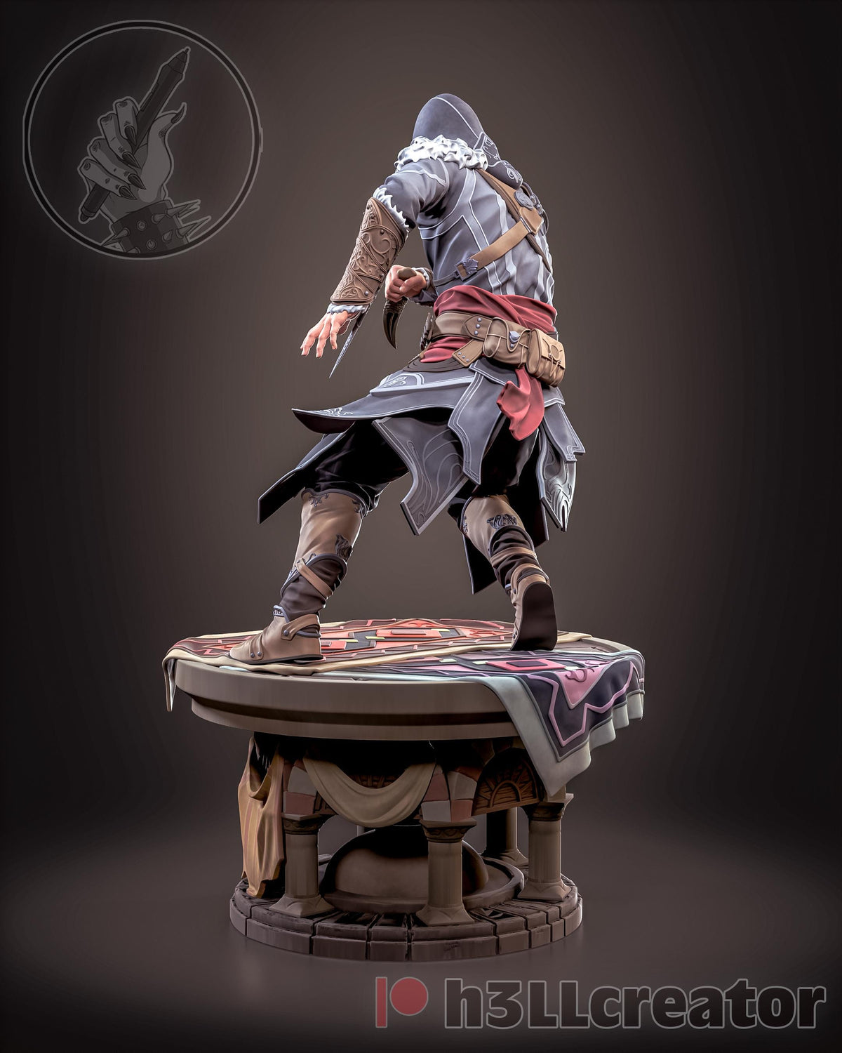 Ezio Auditore Assassin's Creed Figure - 3D printed miniature detail view
