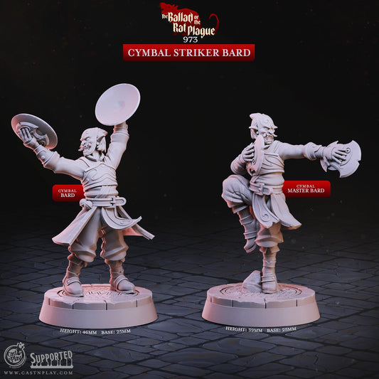 Masked Bard Miniature - resin tabletop miniature alternate angle