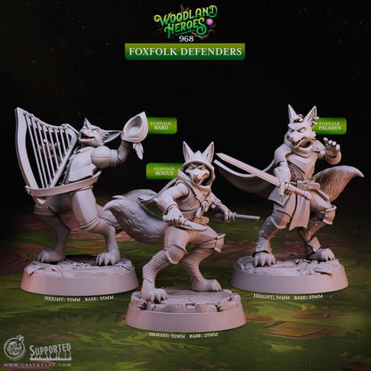 Foxfolk Bard Miniature - resin tabletop miniature alternate angle