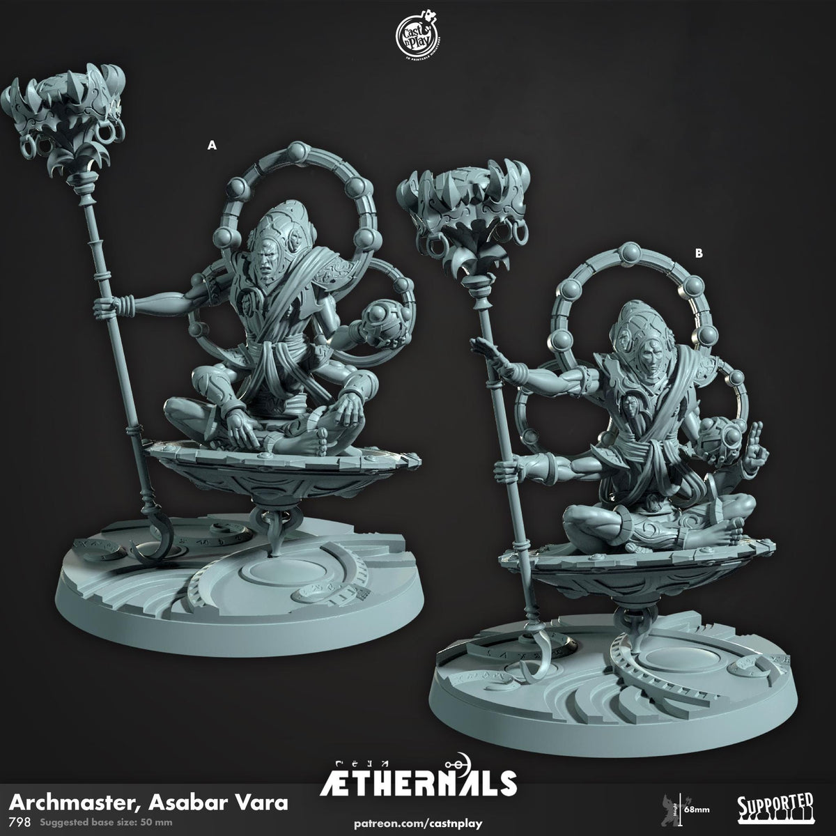 Cleric Miniature - resin tabletop miniature front view
