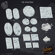Swamp Collection Bases Set - resin tabletop miniature front view