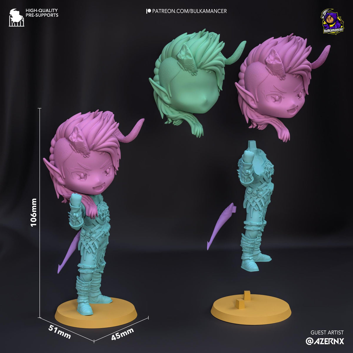 Karlach Chibi Figure - Baldur’s Gate 3 - resin miniature view 5