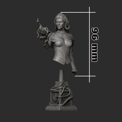 Liliana Vess Bust - 3D printed miniature detail view