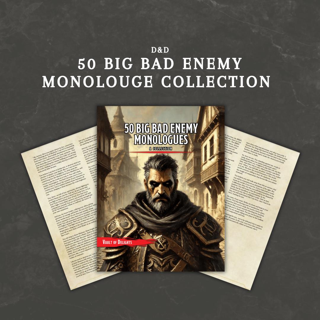 50 Big Bad Enemy Monologue Collection - digital download preview