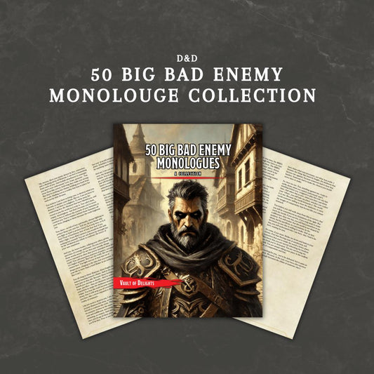 50 Big Bad Enemy Monologue Collection - digital download preview