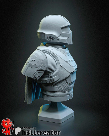 Helldiver Helldivers 2 Bust - resin tabletop miniature alternate angle