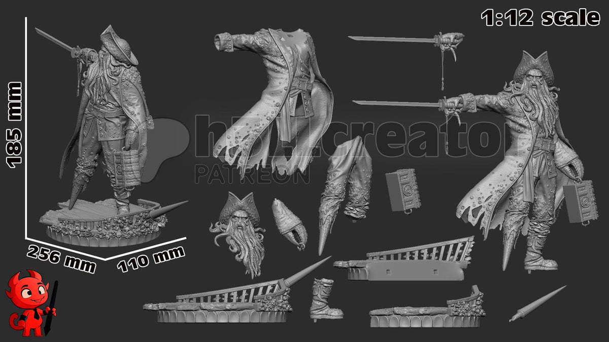 Davy Jones Figure - Pirates of the Caribbean - resin miniature view 8