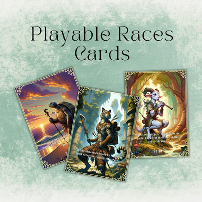 Playable Races Cards - digital download preview