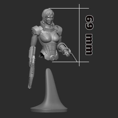 Commander Shepard female Bust - Mass Effect - resin miniature view 5