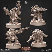 Gunslinger Dwarf Miniature - resin tabletop miniature front view