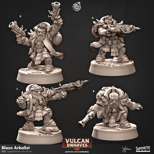 Gunslinger Dwarf Miniature - resin tabletop miniature front view