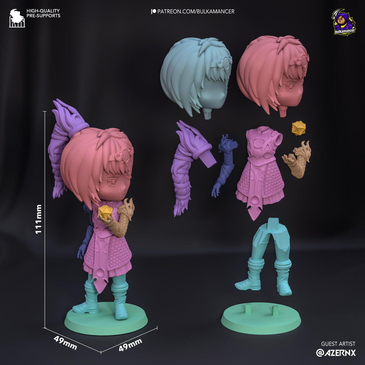 Shadowheart Chibi Figure - Baldur's Gate 3 - resin miniature view 6
