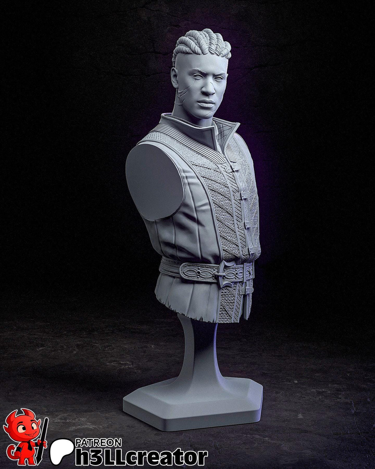 Wyll Bust - Baldur's Gate 3 - resin tabletop miniature front view