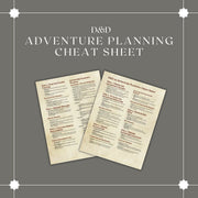 Adventure Planning Cheat Sheet - digital download preview