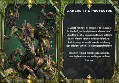 Oakeod the Protector character illustration and woodland guardian lore by Cast n Play