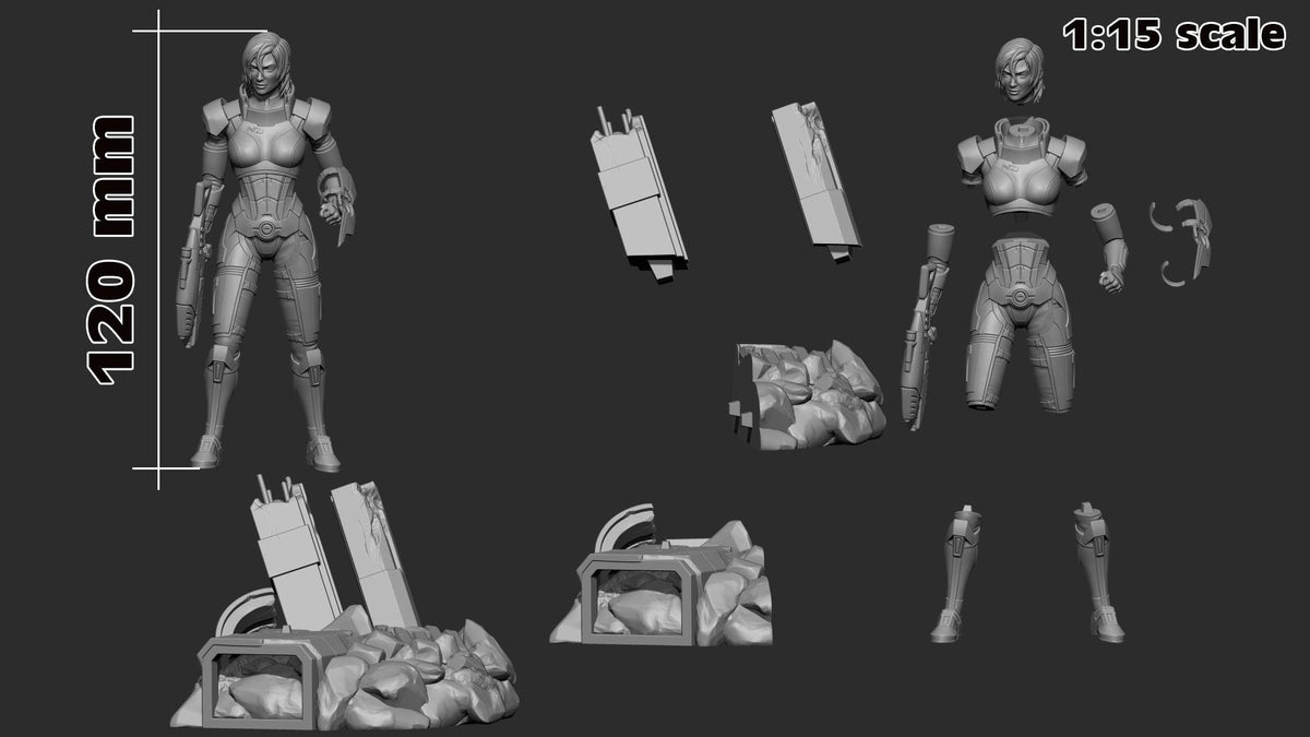 Commander Shepard Figure - Mass Effect - resin miniature view 5
