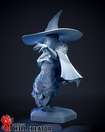 Hecate 2 Bust - Hades - 3D printed miniature detail view